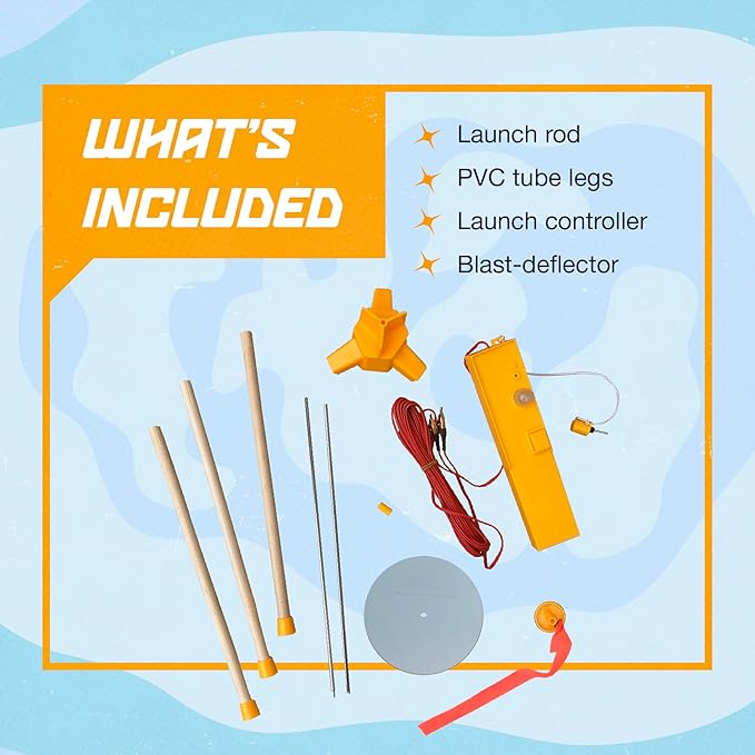 Estes 2464 Mini-Engine Launch System, Mini-Flying-Rocket-Model Launch Pad and Controller, Rocket Model Kit Accessories for Ages 10+
