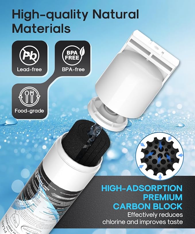 ICEPURE PLUS 4396508 NSF/ANSI 53 & 42 Certified Refrigerator Water Filter, Remove Lead, Replacement for EDR5RXD1, Everydrop Filter 5, Whirlpool 4396510, WF-NLC240V, PNL240V Kenmore 46-9010 9085, 2PACK