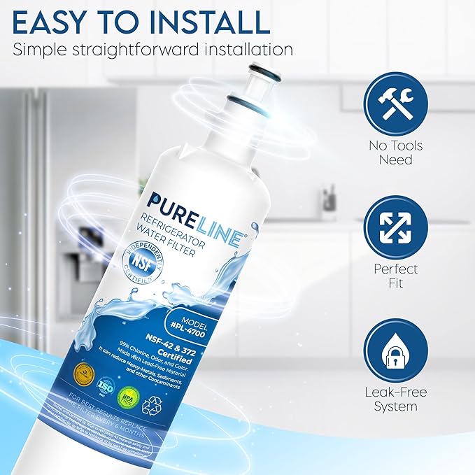 Pureline Replacement for GE® RPWFE® Water Filter (With RFID Chip) RPWF Refrigerator Water Filter. Compatible with GFE28GYNFS, PFE28KYNFS