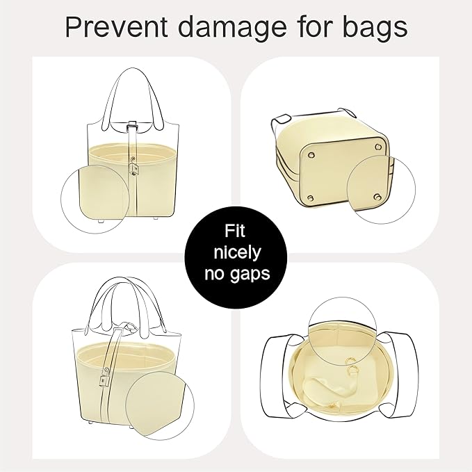 Silky Bag Insert Fit for Hermes Picotin 18/22, Silky Purse Organizer, Lightweight and Silk Touch (Fits PC22, Jaune Poussin)