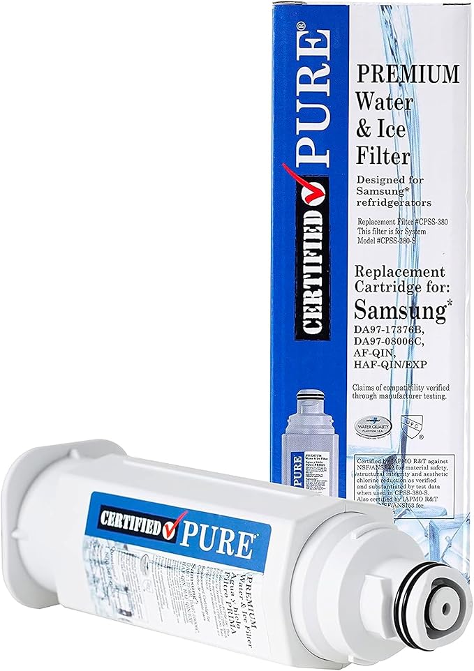 Refrigerator Water & Ice Replacement Filter for Clean and Fresh Drinking Water, fits Samsung* Models DA97-1737B, DA97-08006C, HAF-QIN/EXP, AF-QIN