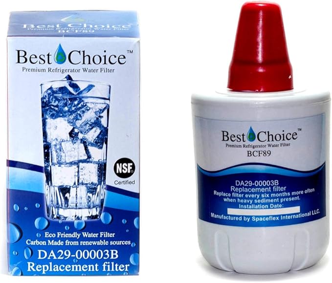 Best Choice Water Filters Certified Refrigerator Replacement Cartridge fits Samsung DA29-00003G DA29-00003B, DA29-00003A, HAFCU1 (3 Pack)