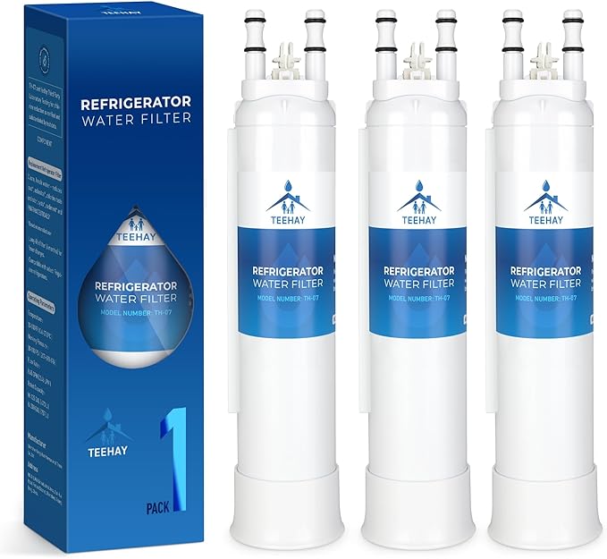 TEEHAY FPPWFU01 PurePour PWF-1 Water Filter Replacement, Compatible with Frigidaire GRFC2353AD, GRFC2353AF, GRFN2853AF, GRFS2853AD, GRFS2853AF, GRSS2652AF, GRMS2773AF, GRSC2352AD, 3 Pack