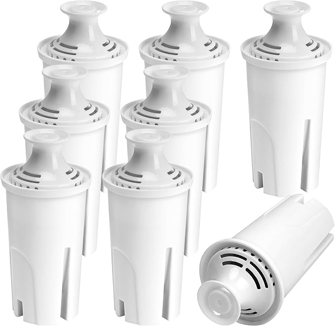 Water Filter Replacement for Brita Stand Pitchers, 8 Packs Water Filters for Britta OB03, Classic 35557, Mavea 107007 by APPLIANCEMATES