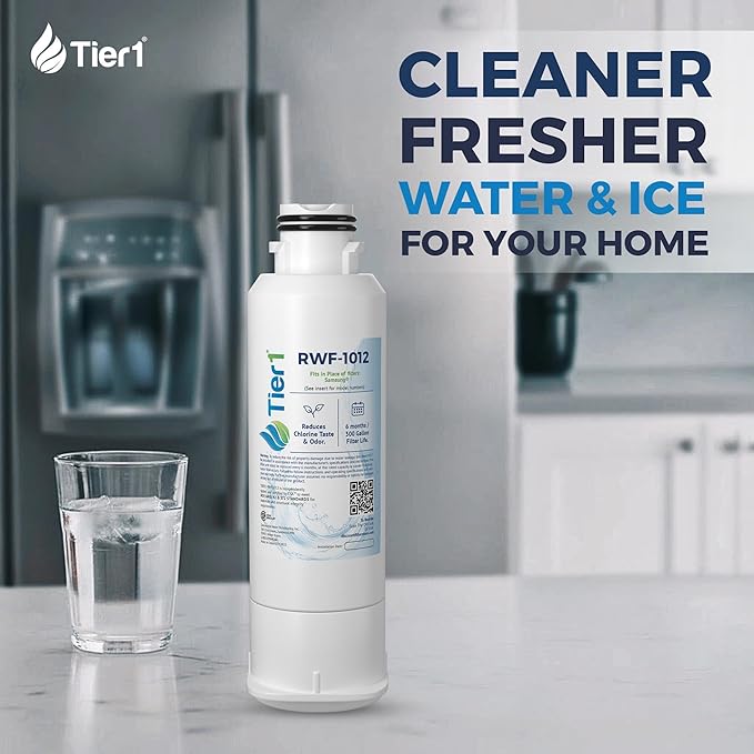Tier1 RWF1012 DA97-17376B Refrigerator Water Filter | Replacement for Samsung HAF-QIN/EXP, DA97-08006C, RS27T5200SR | Up To 12 Months Supply | Easy Install | Odor Control | Great Tasting Water (2-pk)