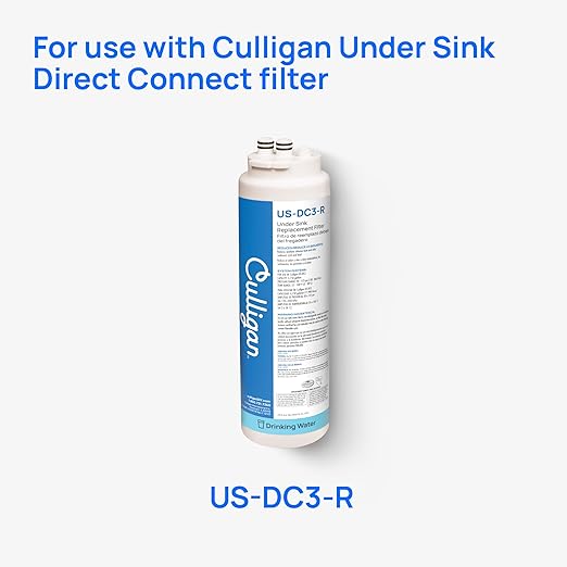 Culligan US-DC3 Under Sink Water Filter System, Direct Connect, Premium Lead Filtration, Removes 99% Lead, Chlorine, Taste & Odor, 4,750-Gal, 12-Month Cartridge, 1.5 GPM