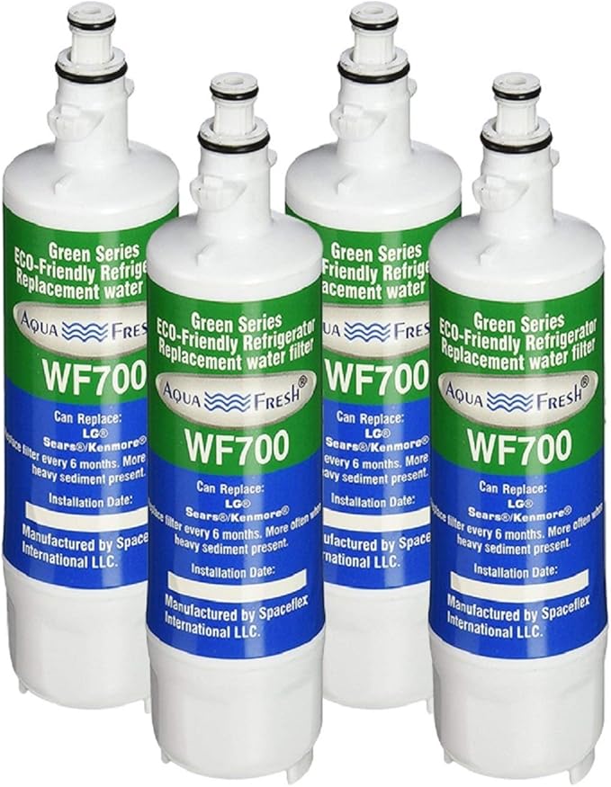 Aqua Fresh ADQ36006101 Replacement Water Filter for LG LT700P, 9690, ADQ36006102, RFC 1200A, 46-9690 469690, ADQ36006101-S, LFXS30766S, WSL-3, FML-3 Refrigerator (4 Pack)