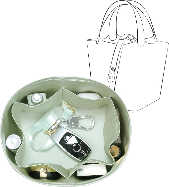 Silky Bag Insert Fit for Hermes Picotin 18/22, Silky Purse Organizer, Lightweight and Silk Touch (Fits PC22, Gris Neve)