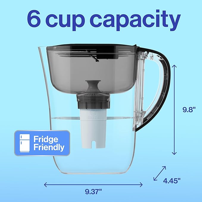 Brita Small 6 Cup Water Filter Pitcher, 1 BritaPlus Filter, Metro, Clear (Package May Vary)