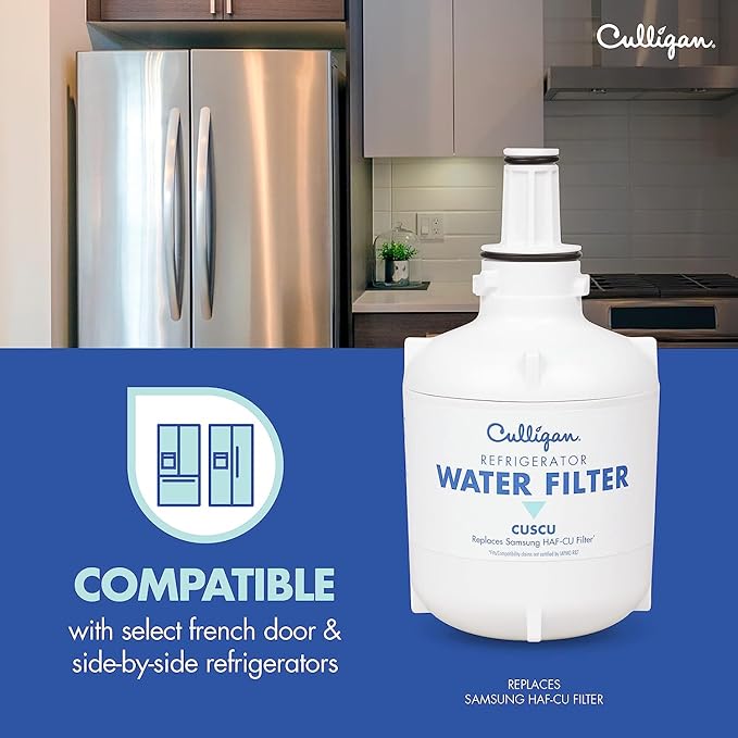 Culligan CUSCU Refrigerator Water Filter | Replacement for Samsung Water Filter (HAFCU1) | Replace Every 6 Months | Pack of 1