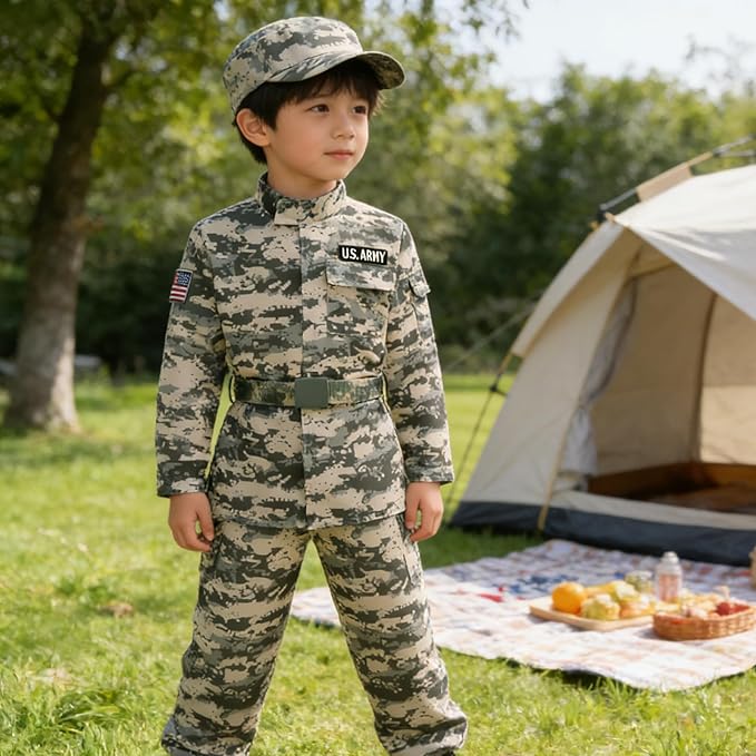 Army Costume for Kids Camo Trooper Soldier Special Forces Costume Halloween Cosplay