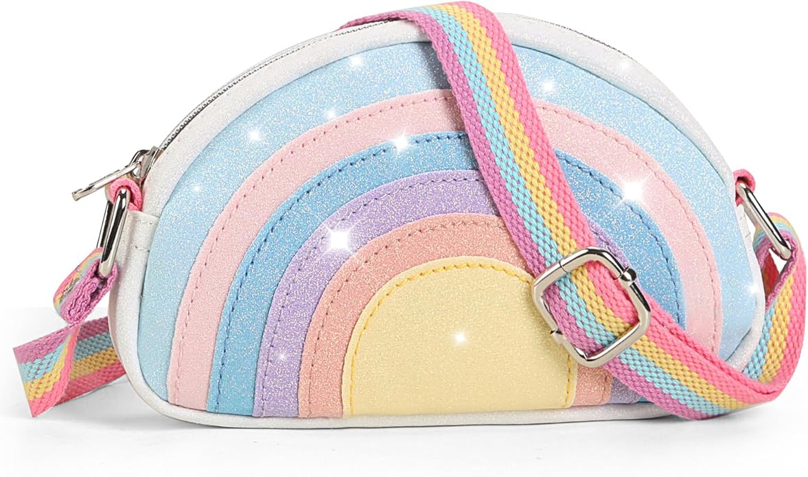 Toddler Purse Easter Basket Stuffers Gifts for Kids: 2 3 4 5 6 7 8 Year Old Girl Birthday Gift, Rainbow Crossbody Bag
