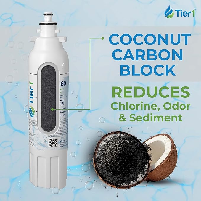 Tier1 RWF1160 ADQ73613401 Refrigerator Water Filter | Replacement for LG LT800P, 46-9490, fl-rf20 | Fridge Filter Lasts up to 6 Months | Easy Install | Odor Control | Enjoy Great Tasting Water & Ice
