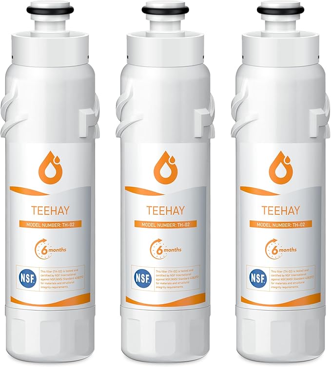 TEEHAY W10413645A Water Filter 2 Replacement, Compatible with Everydrop Filter 2, EDR2RXD1, Whirlpool WHR2RXD1, P9KB2L, P9RFKB2L, Whirlpool WRX986SIHZ, WRF757SDHZ, WRF767SDHZ, WRF736SDAM, 3 Pack