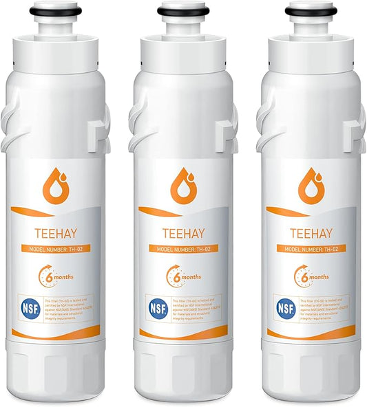 TEEHAY W10413645A Water Filter 2 Replacement, Compatible with Everydrop Filter 2, EDR2RXD1, Whirlpool WHR2RXD1, P9KB2L, P9RFKB2L, Whirlpool WRX986SIHZ, WRF757SDHZ, WRF767SDHZ, WRF736SDAM, 3 Pack