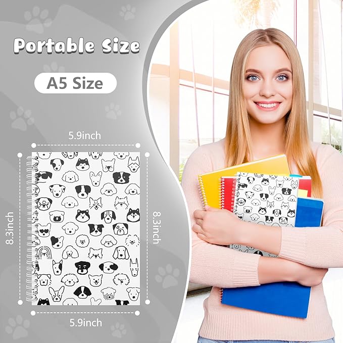 Reusable Sticker Book Collecting Album for Adults Sticker Storage Collection Notebook With 37 Sheets A5 Size Release Paper (Dog-3)
