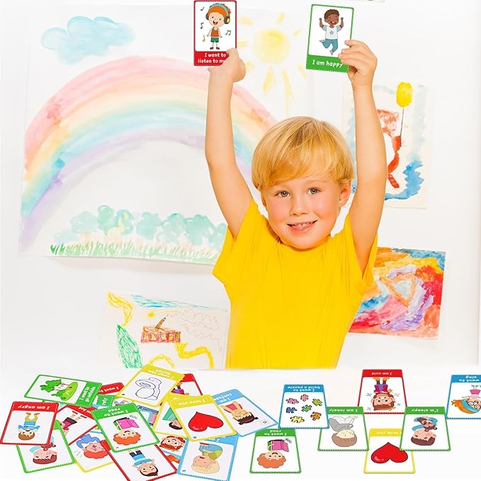 90PCS Autism My Behaviour Communication Cards for Speech Delay Children and Adults Special Needs Visual Aid Language Learning Cue Card Special Ed Feelings Emotions Flash Cards for Autism Communication