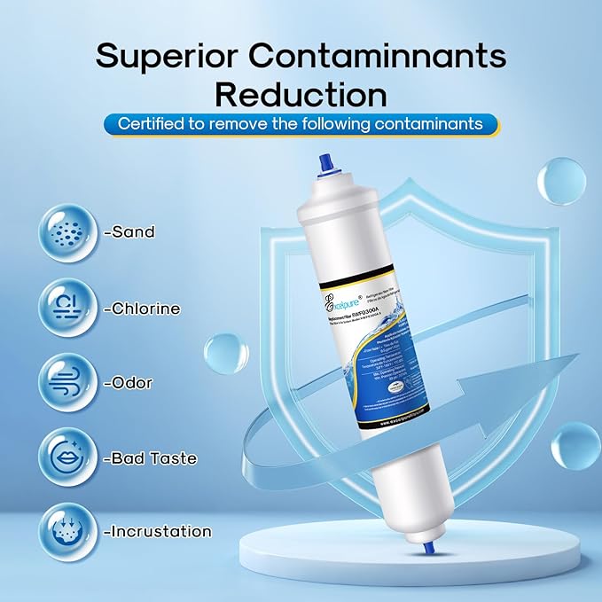 EXCELPURE GXRTDR Inline Water Filter Replacement for GE GXRTDR, 4378411RB, Samsung HAFEX/EXP, DA29-10105J, Whirlpool WHKF-IMTO, IC-100A, For Refrigerator, IceMaker, RVs, Marines, 1PACK