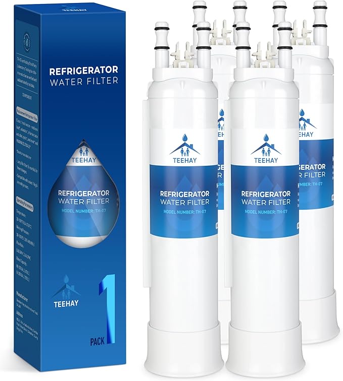TEEHAY FPPWFU01 PurePour PWF-1 Water Filter Replacement, Compatible with Frigidaire FPRU19F8WF, PRFC2383AF, PRFG2383AF, PRFS2883AF, PRSC2222AF, 4 Pack