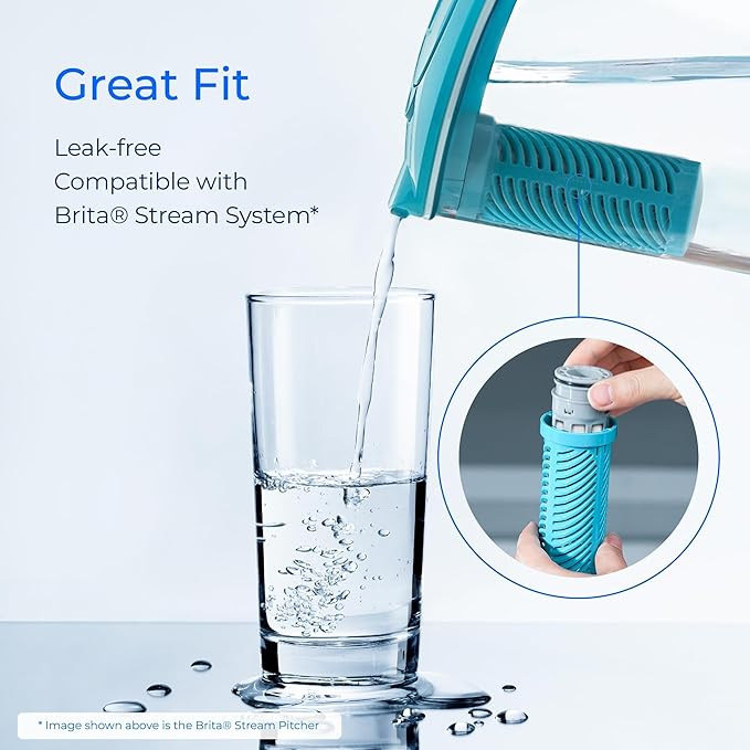 Waterdrop Replacement for Brita® Stream Pitcher Water Filter, Brita® OB05 Filter Pitchers and Dispensers, Pour Through Filters, Upgraded 7-stage Filters, Lasts 2 Months, Pack of 8
