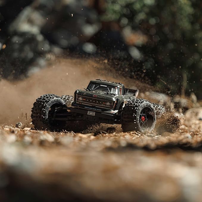 ARRMA RC Truck Outcast 4X4 4S BLX 1/10TH 4WD Stunt Truck RTR (Battery and Charger Not Included), Gunmetal, ARA4410V2T3