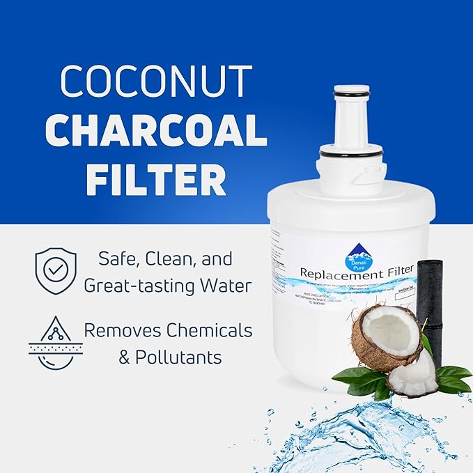 2-Pack Replacement for Samsung RFG298AABP Refrigerator Water Filter - Compatible with Samsung DA29-00003G, Samsung DA29-00003B, Samsung DA29-00003A Fridge Water Filter Cartridge