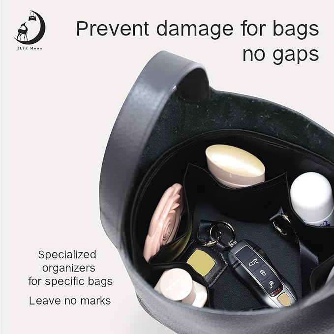 Silky Bag Insert Fit for Hermes Picotin 18/22, Silky Purse Organizer, Lightweight and Silk Touch (Fits PC18, Black)