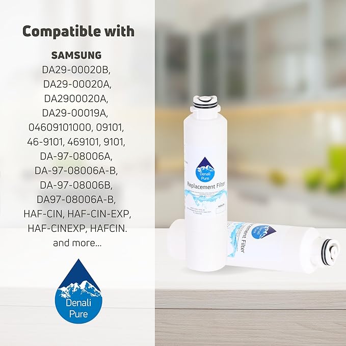 2-Pack Replacement for Samsung RF260BEAESR/AA-0001 Refrigerator Water Filter - Compatible with Samsung DA29-00020B, DA29-00020A, HAF-CIN Fridge Water Filter Cartridge