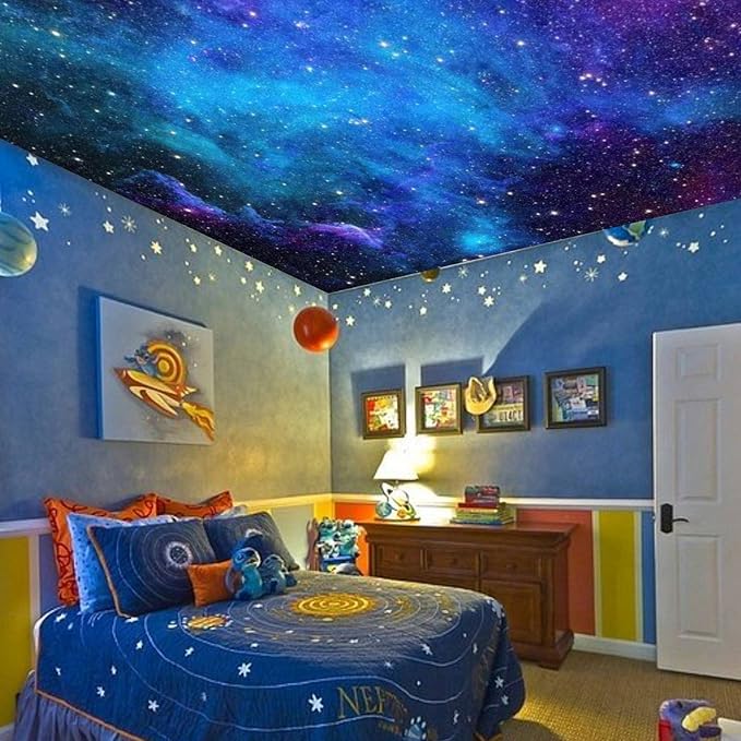 Apdidl Galaxy Tapestry for Bedroom Aesthetic Space Blue Night Starry Sky Stars Universe Tapestry Mysterious Nebula Wall Hanging Backdrop Room Decor for Bedroom Living Room (39'' x 51'')