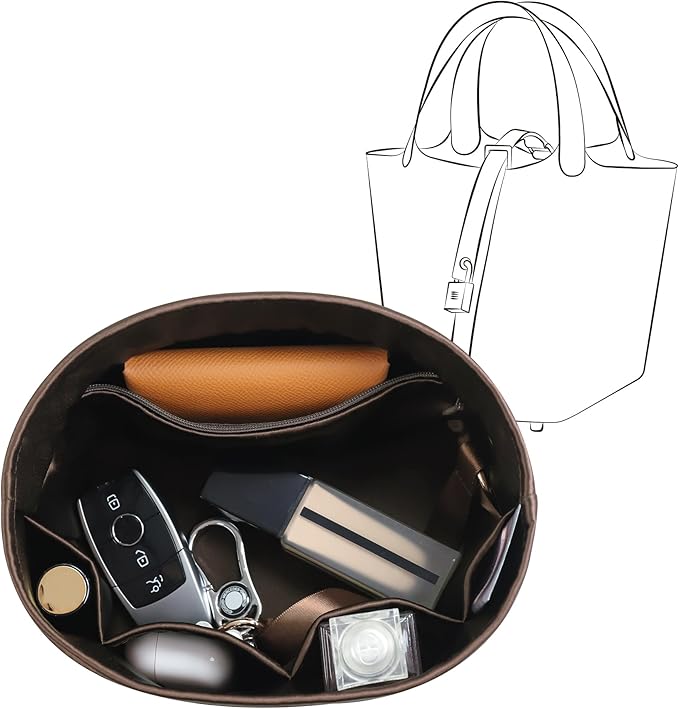 Silky Bag Insert Fit for Hermes Picotin 18/22, Silky Purse Organizer, Lightweight and Silk Touch (Fits PC18, Ebene)