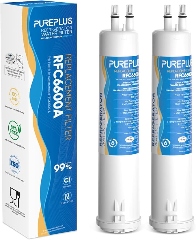 PUREPLUS Compatible with 4396841, Everydrop® Filter 3, EDR3RXD1, 4396710, 46-9083, 46-9030, 9030, 9083, Refrigerator Water Filter, 2Pack