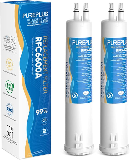 PUREPLUS Compatible with 4396841, Everydrop® Filter 3, EDR3RXD1, 4396710, 46-9083, 46-9030, 9030, 9083, Refrigerator Water Filter, 2Pack