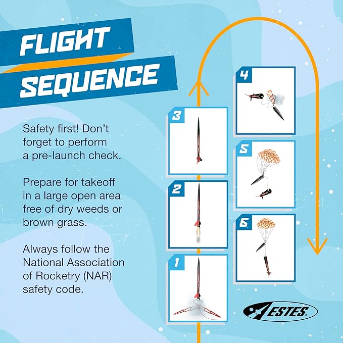 Estes 1441 Journey Rocket-Building Kit, Beginner Flying-Rocket Model Kit for Ages 10+, Includes Launch Pad and Controller