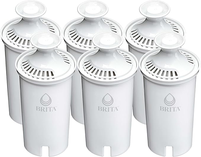 Brita Standard Water Filter for Pitchers and Dispensers,Reduces Copper,Cadmium and Mercury Impurities,Lasts Two Months or 40 Gallons,Includes 6 Filters for Pitchers,(Pack of 4)