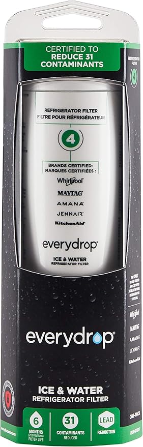 everydrop by Whirlpool Ice and Water Refrigerator Filter 4, EDR4RXD1, Single-Pack & Affresh Washing Machine Cleaner, Cleans Front Load and Top Load Washers, Including HE, 5 Tablets