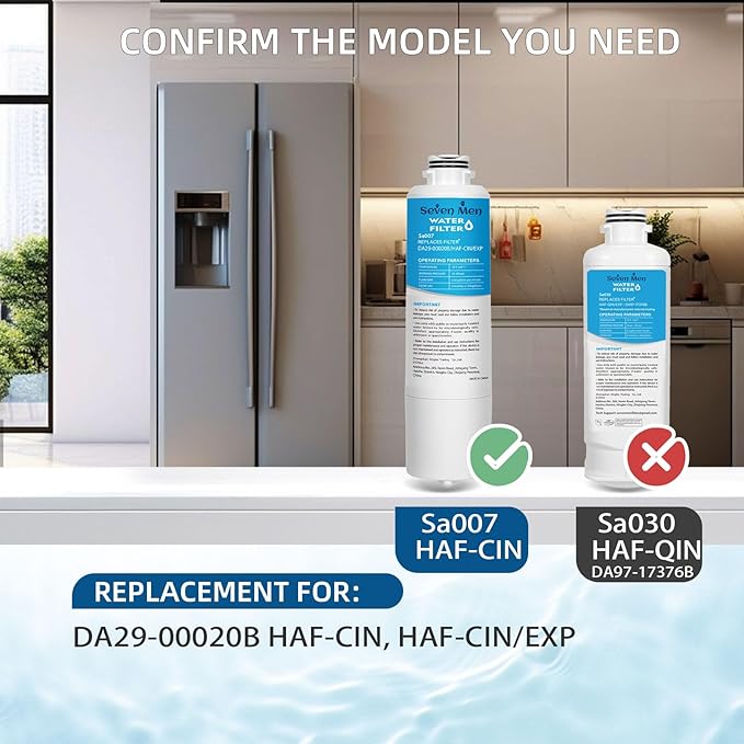Da29-00020b Water Filter for Sam&sung Haf-cin/exp, Da97-08006a, Haf-cin, Da29-00020b-1, Rf28hmedbsr, Rf263beaesr, Rs25j500dsr, Rf263teaesg, Hdx fms-2, Da97-08006a-1, 1Pack