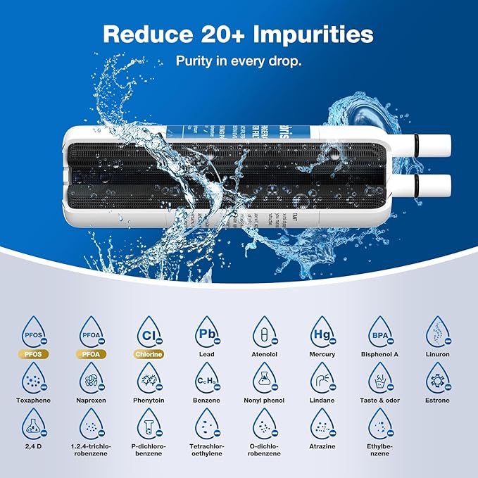 W10295370A Water Filter for Whirlpool Refrigerator Replacement Compatible with EDR1RXD1, Filter 1, WHR1RXD1, W10295370, KAD1RXD1, P8RFWB2L, P8WB2L, P4RFWB, P5WB2L (White, 3 Pack)