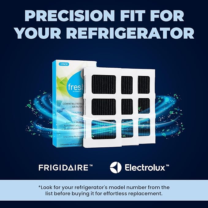 FRESH Paultra2 Refrigerator Air Filter Replacement for Frigidaire, Pureair Ultra 2, Pure Air Ultra 2, Pureair Ultra ll, Electrolux 242047805, 5303918847, EAP12364179 (4 Pack) Air filter by MIST