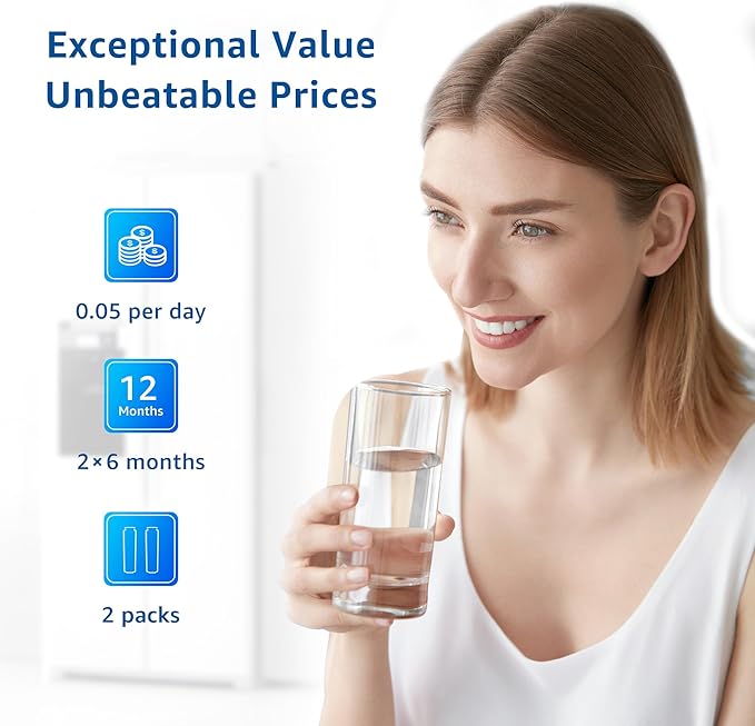 Filterlogic UKF8001 Replacement for Filter 4, Whirlpool EDR4RXD1, Maytag 4396395, UKF8001AXX-200, UKF8001AXX-750, 46-9006, Puriclean II, FMM-2, FL-RF07, Refrigerator Water Filter, Pack of 2
