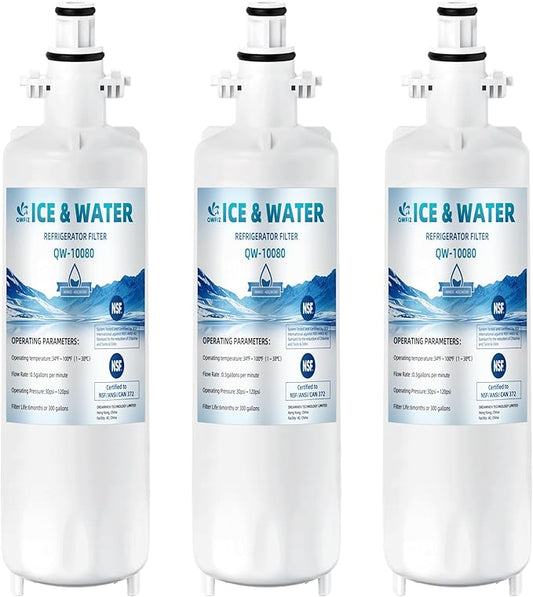 3-Pack ADQ360061 LT700P Water Filter Replacement for LG Kenmore Elite, Compatible with LG ADQ36006101 795 9690 LFDS22520S LFXS30766S, 200 Gallon Capacity