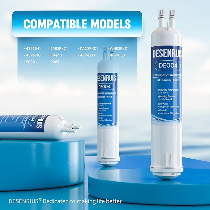 4396841 Replacement for EDR3RXD1, Filter 3, KAD3RXD1, WHR3RXD1, Compatible with Kenmore 46-9083,46-9030, 9030, 9083 Water Filter, Pack of 2, By DESENRUIS