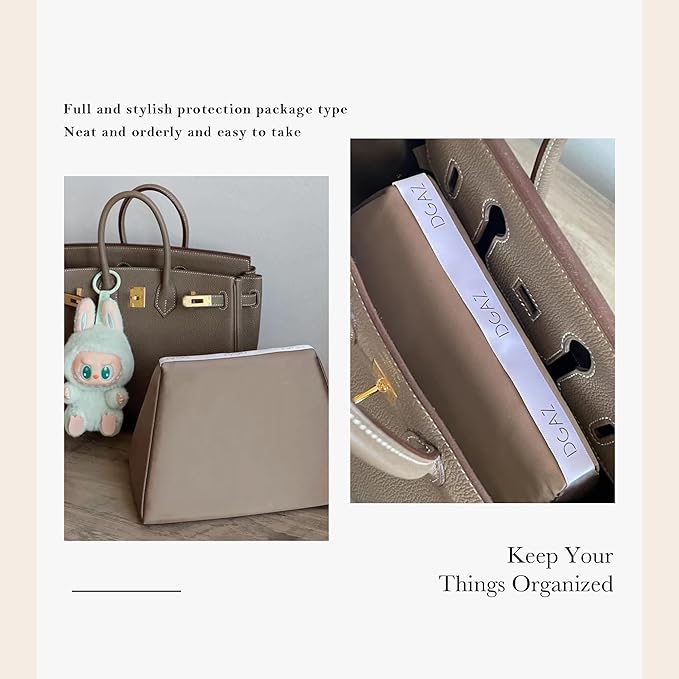 DGAZ Purse Pillow Shaper Insert,Luxury Handbag Tote Shapers, Memory Foam- Fits Birkin 20/25/30/35/40/45/50 Bag(Etoupe Grey,BK30 Sellier)