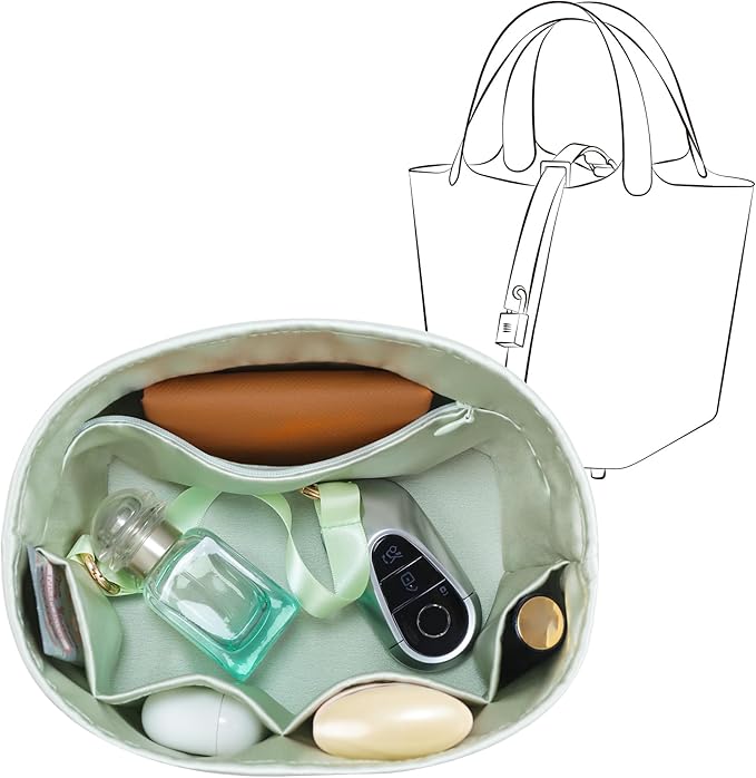 Silky Bag Insert Fit for Hermes Picotin 18/22, Silky Purse Organizer, Lightweight and Silk Touch (Fits PC18, Gris Neve)