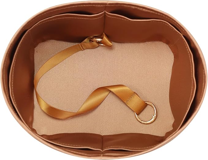 Silky Bag Insert Fit for Hermes Picotin 18/22, Silky Purse Organizer, Lightweight and Silk Touch (Fits PC22, Gold)