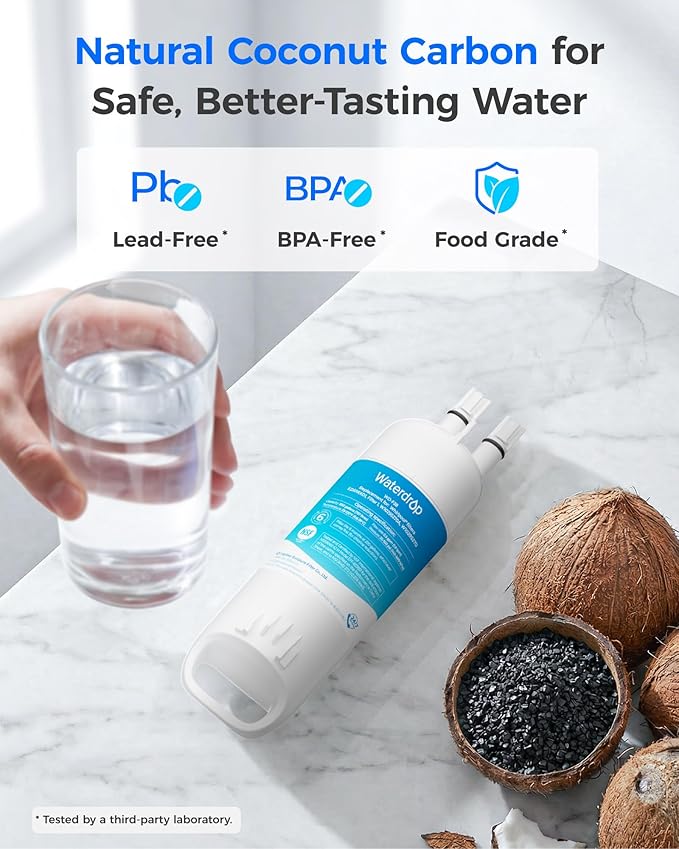 Waterdrop EDR1RXD1 Replacement for Everydrop® Filter 1,W10295370A, EDR1RXD1B, P8RFWB2L, P4RFWB, Kenmore® 46-9081, 46-9930, WD-F38 Refrigerator Water Filter, 2 Pack