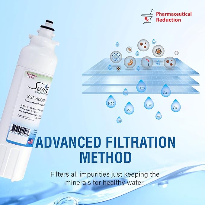 Swift Green Filters SGF-ADQ401 Rx Compatible for ADQ73613401,LT800P Pharmaceuticals Refrigerator Water Filter (3 Pack),Made in USA