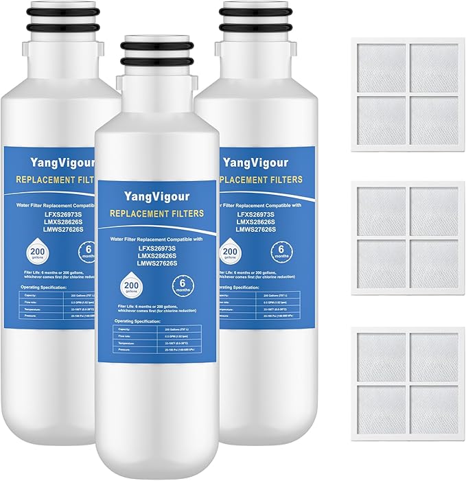 Water Filter Replacement Compatible with LT1000P, LT1000PC, ADQ747935, ADQ74793501, ADQ74793502, LMWS27626S, LFXS26973S, 6 Month 200 Gallons, 3PCS Water Filters (3+3 Count)