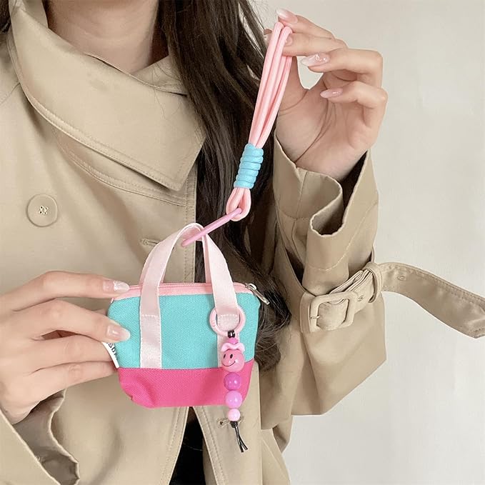 Mini Backpack Case for AirPods 4 2024 AirPods Pro 3, Multi-Functional Pouch Coin Purse Cable Organizer with Strap Hand Strap Keychain Lock, Travel-Friendly Headphone Case for Women Men