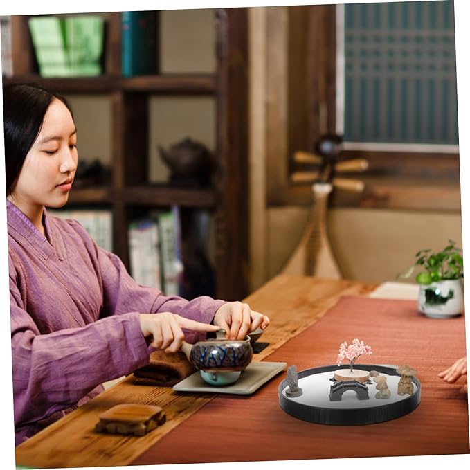 Milisten 1Set Zen Sandbox Ornaments Meditation Adornment for Home Decor Japanese Style Miniature Sand Table Zen Culture Enthusiasts Cozy and Calming Space