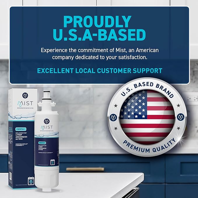 Mist ADQ36006101 Refrigerator Water Filter Replacement for LG LT700P, ADQ36006102, Kenmore 469690, Fridge LFX25978SB – NSF 42 Certified – 1 Pack